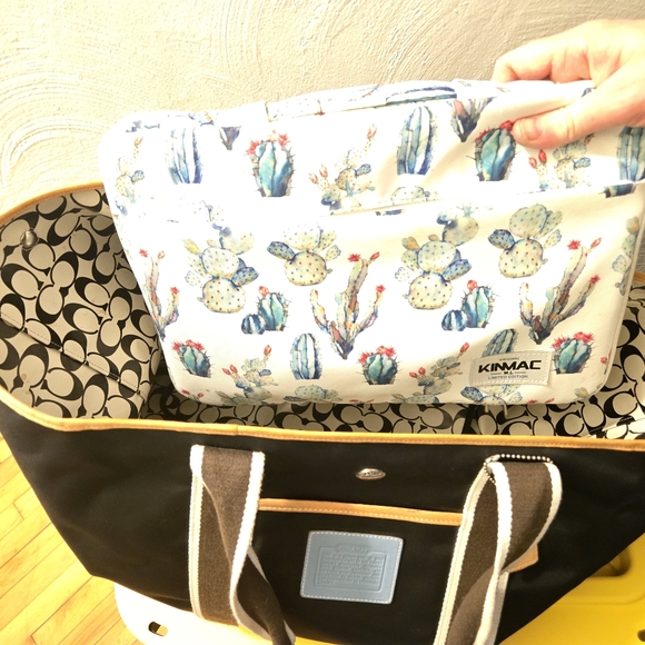 Coach Vintage Hamptons Weekend XL Nylon Travel Tote - Black/Blue - Picture 15 of 16